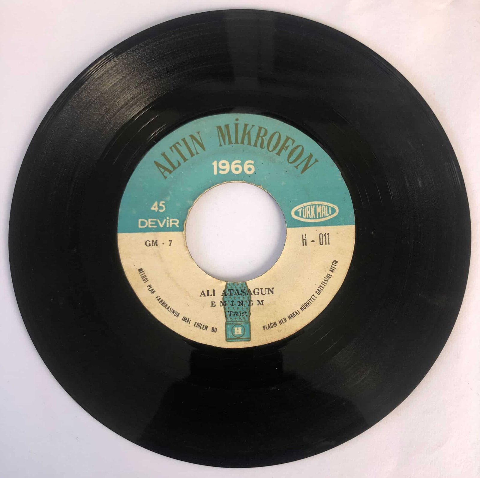 1966 Altın Mikrofon - Ali Atasagun Dörtlüsü / Yarim / Eminem 45 lik plak