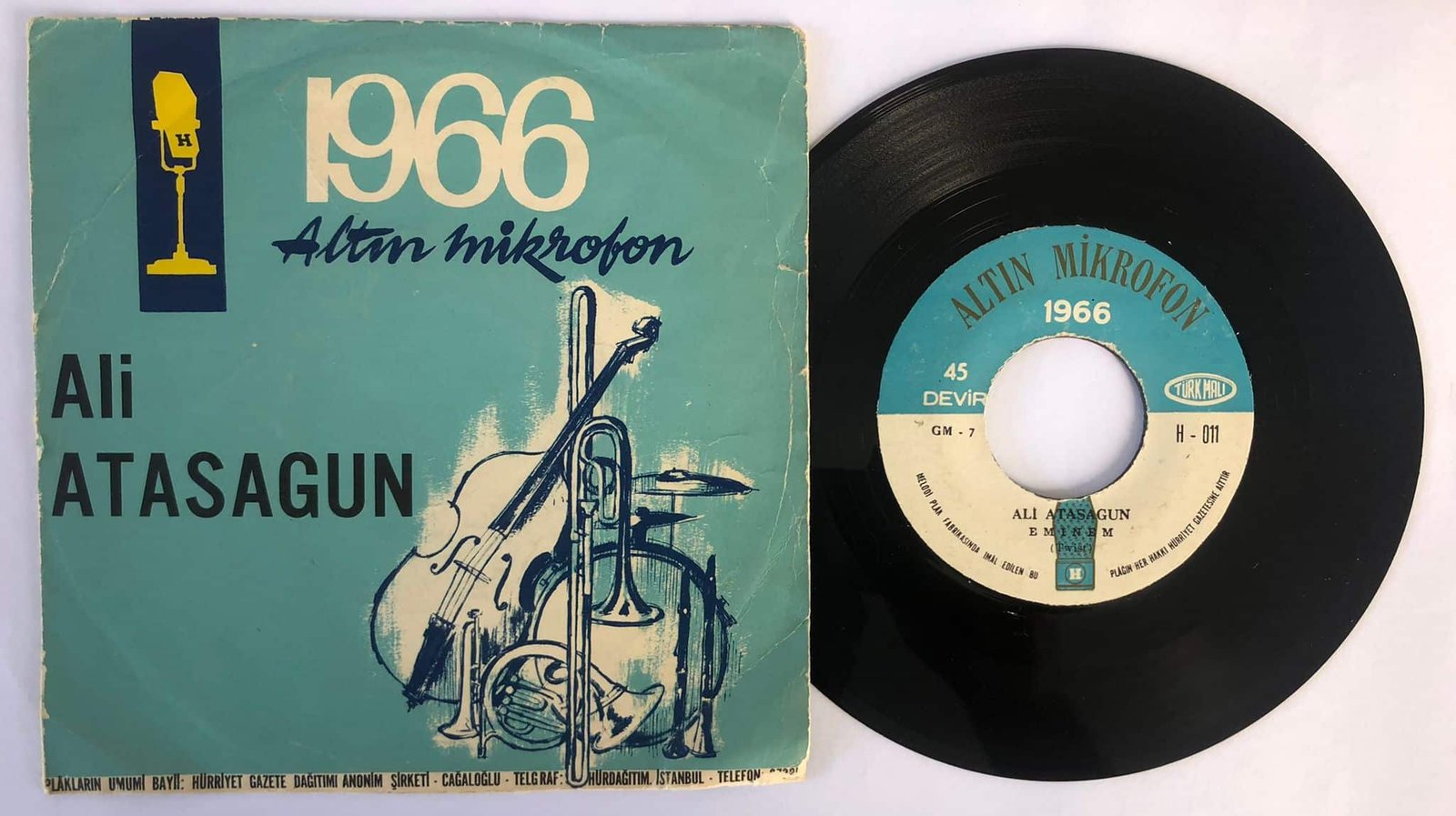 Ali Atasagun Dörtlüsü 1966 Altın Mikrofon - / Yarim / Eminem 45 lik plak