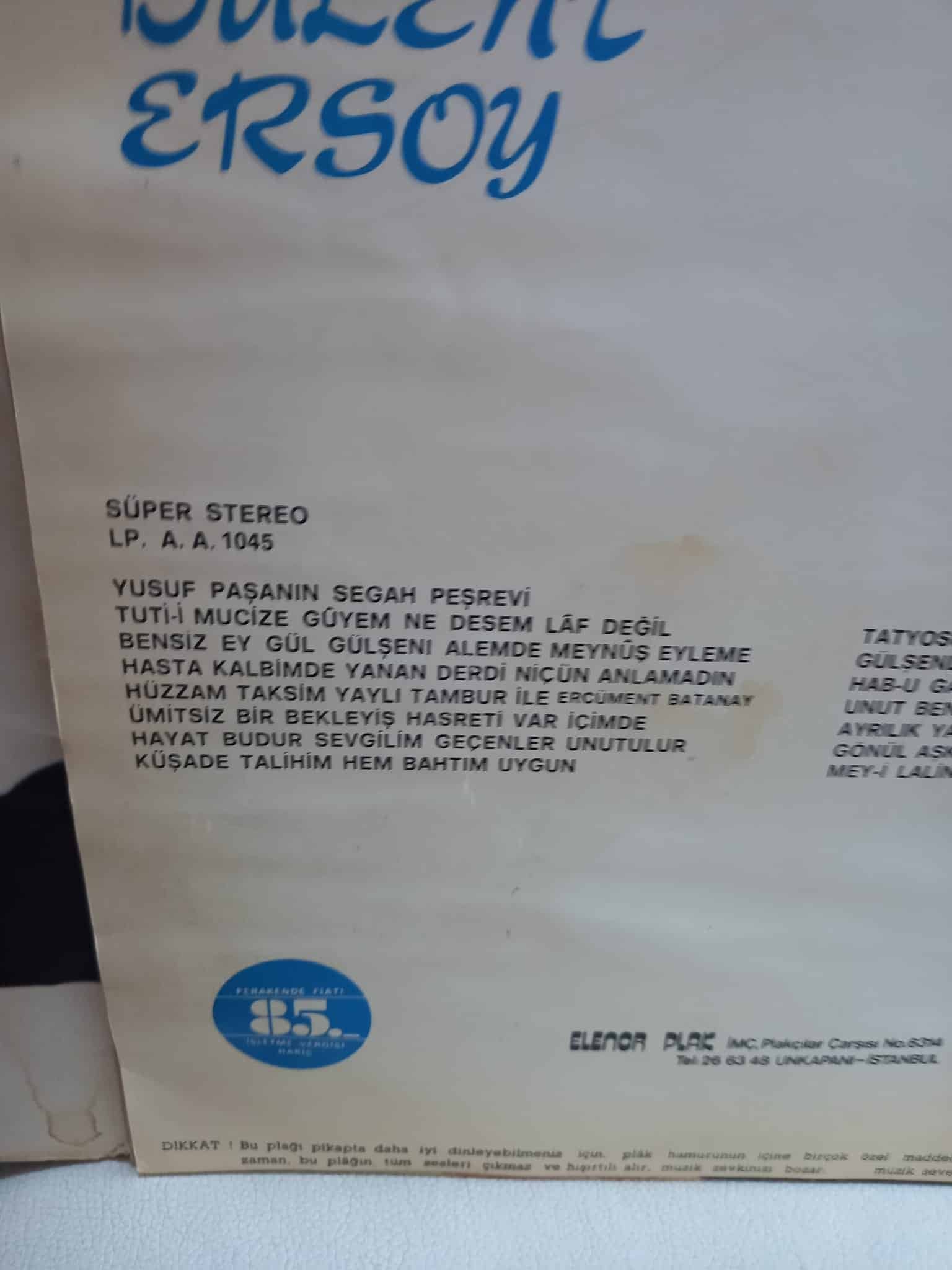 Bülent Ersoy – Bülent Ersoy Konseri 1 LP