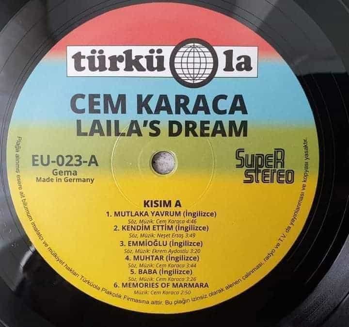 Cem Karaca Lailas Dream 2020 Almanya Türküola LP