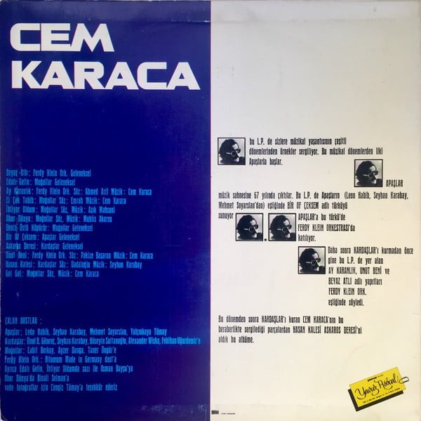 Cem Karaca'nın Apaşlar, Kardaşlar, Moğollar Ve Ferdy Klein'a Teşekkürleriyle 1974 Plak