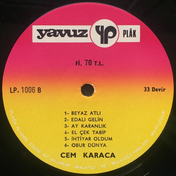 Cem Karaca'nın Apaşlar, Kardaşlar, Moğollar Ve Ferdy Klein'a Teşekkürleriyle 1974 Plak