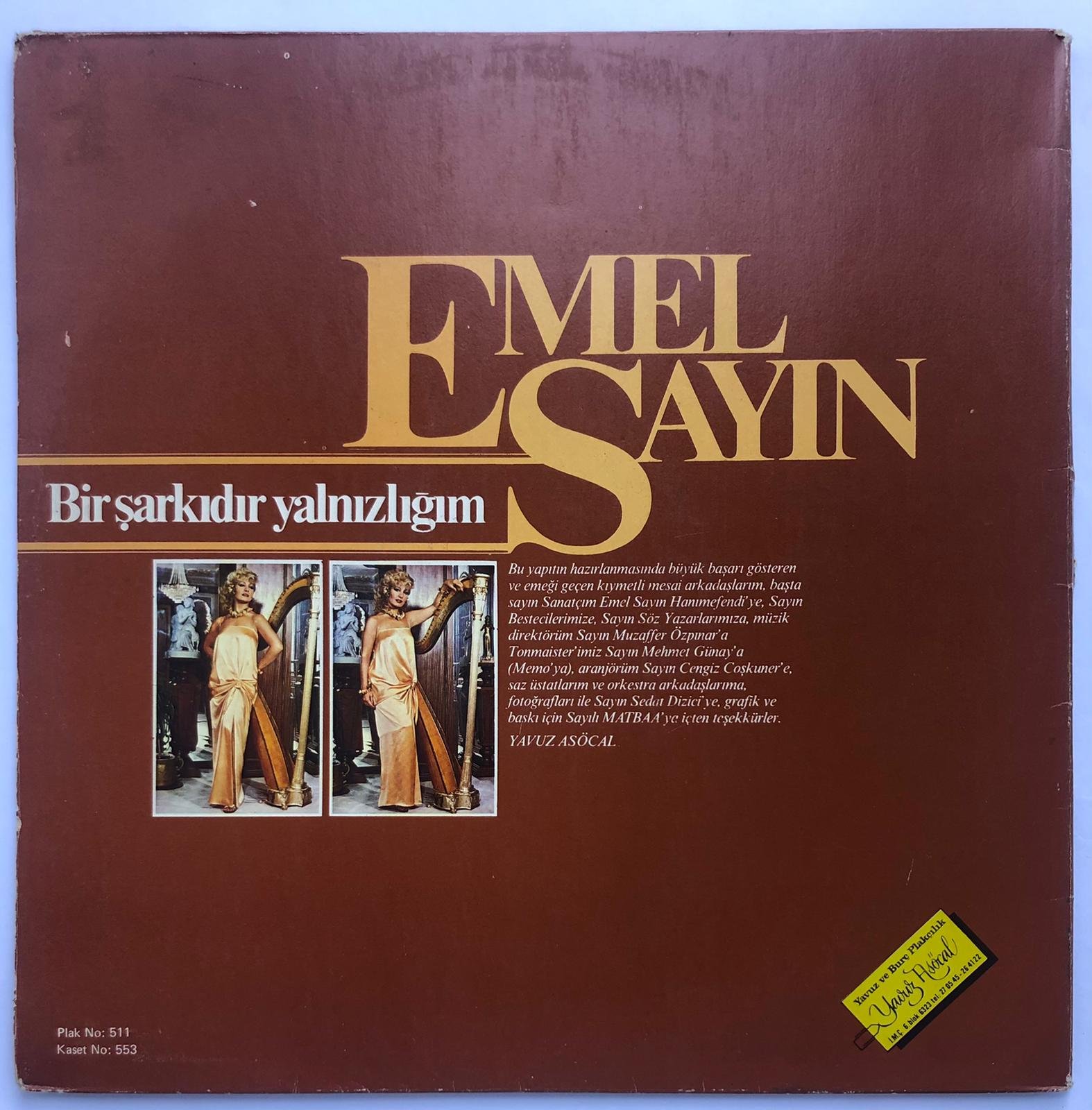 Emel Sayın – Bir Şarkıdır Yalnızlığım Lp Dönem Baskı