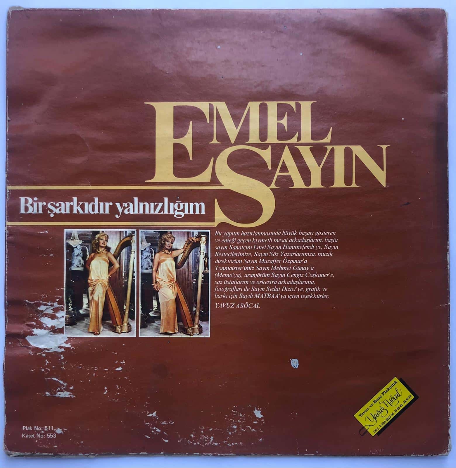 Emel Sayın – Bir Şarkıdır Yalnızlığım Lp ( Sadece Kapak )