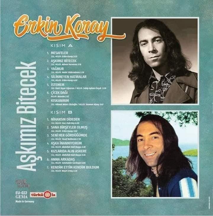 Erkin Koray Aşkımız Bitecek Almanya Türküola LP
