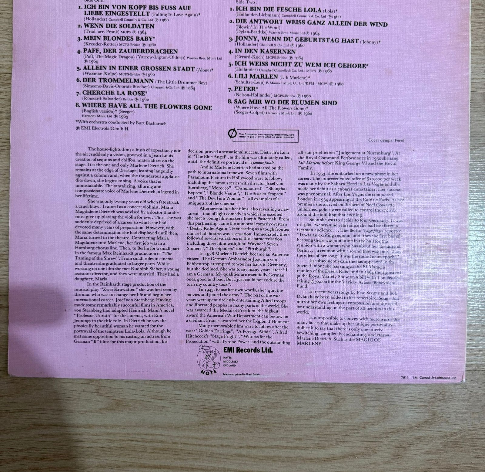Marlene Dietrich – The Magic Of Marlene Dietrich Lp Plak