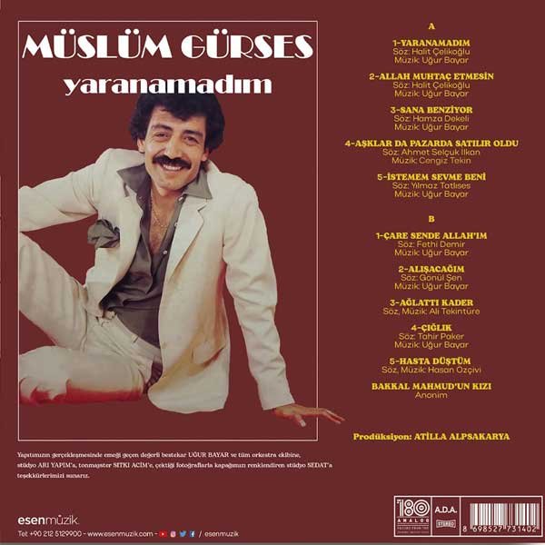 Müslüm Gürses Yaranamadım Lp Plak
