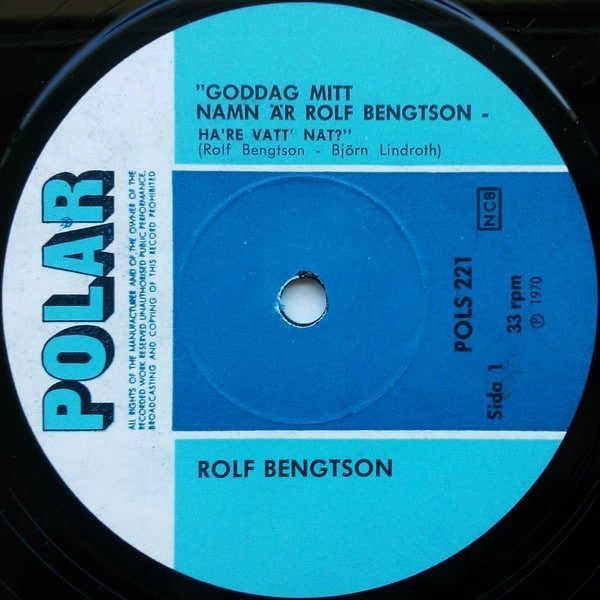 Rolf Bengtsson – Mitt Namn Är Rolf Bengtsson-Har'e Vart Nåt?
