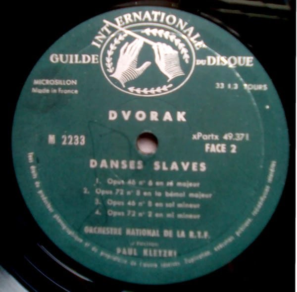 Dvořak - L'Orchestre National De La R.T.F., Paul Kletzki – Danses Slaves