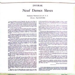 Dvořak - L'Orchestre National De La R.T.F., Paul Kletzki – Danses Slaves