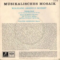 Wolfgang Amadeus Mozart, Walter Gieseking, Türk Marşı