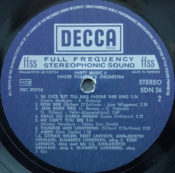 Yngve Forsséll's Orchestra, – Party Music 4