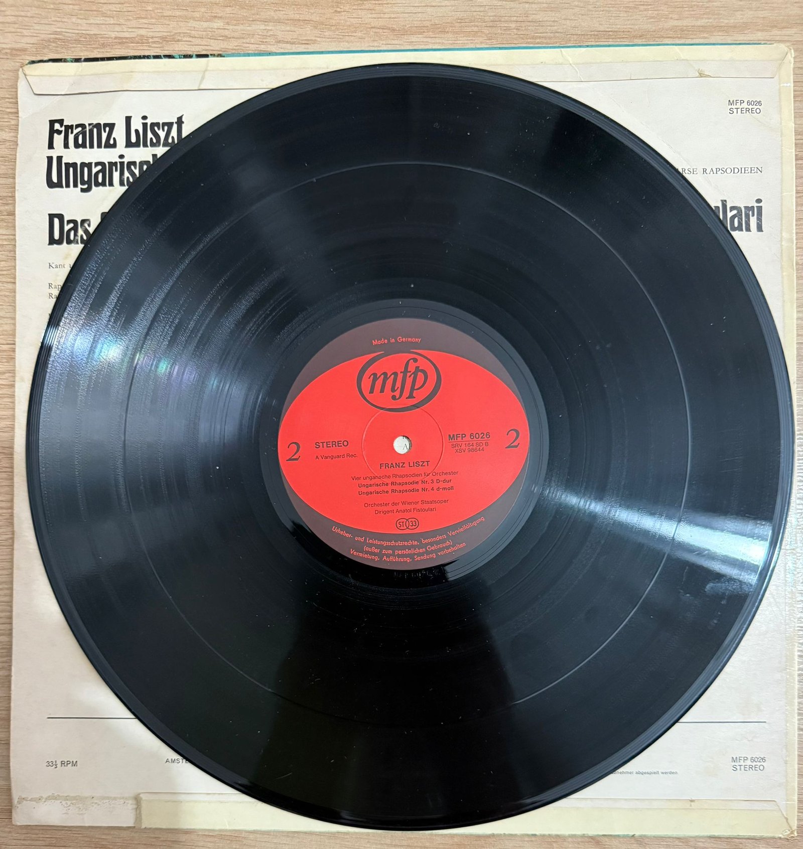 Franz Liszt Ungarische Rhapsodien Das Orchester Der Wiener staatsoper Lp Plak