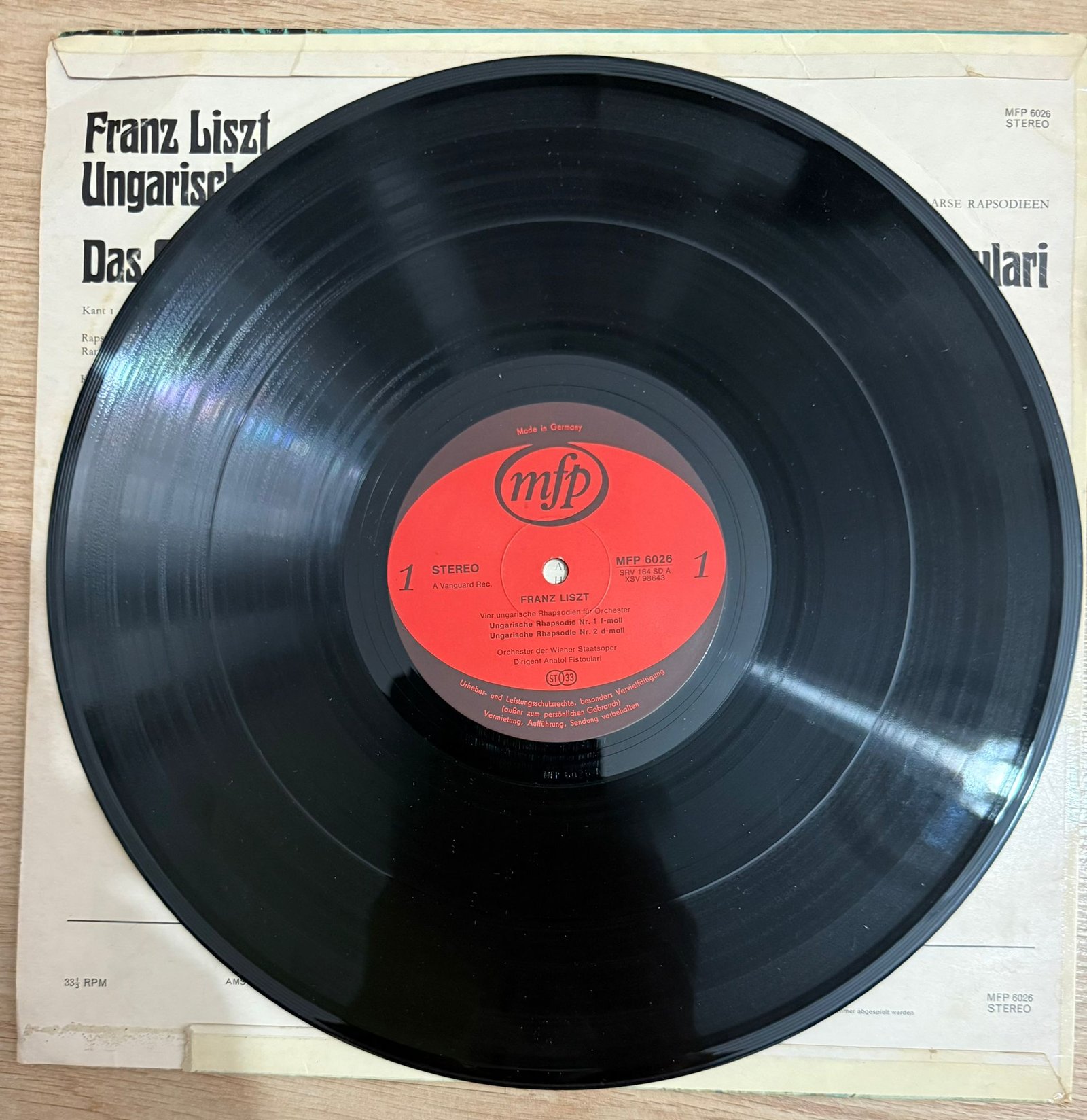Franz Liszt Ungarische Rhapsodien Das Orchester Der Wiener staatsoper Lp Plak