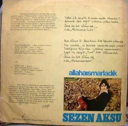 Sezen Aksu – Allahaısmarladık 1977 Lp Plak