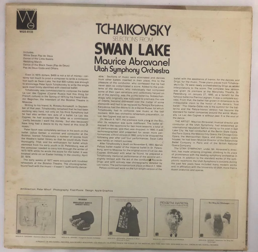 Tchaikovsky Kuğu Gölü Lp PLak