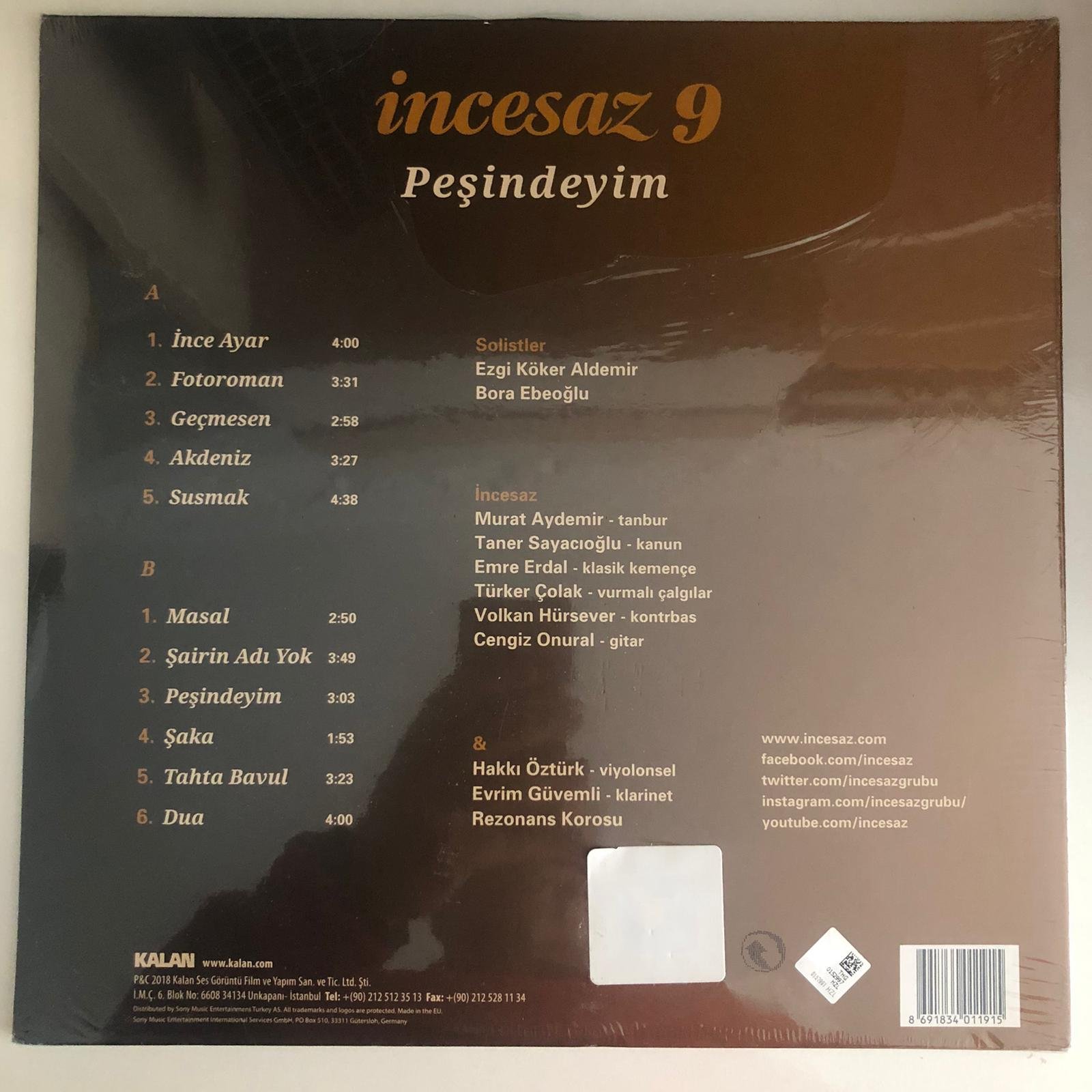 İncesaz 9 Peşindeyim Plak