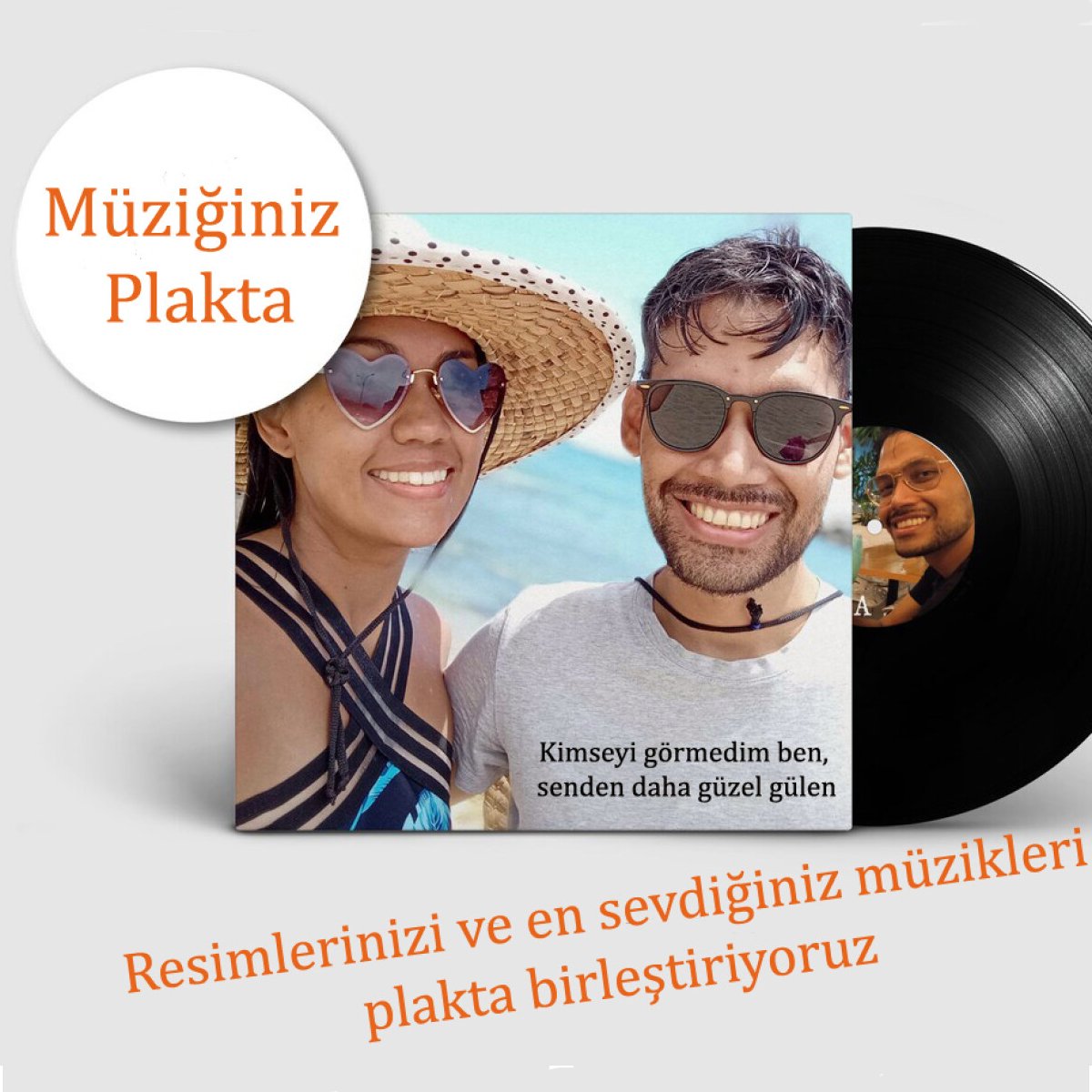 Kişiye Özel 45 lik 4 şarkılı Plak Doldurma